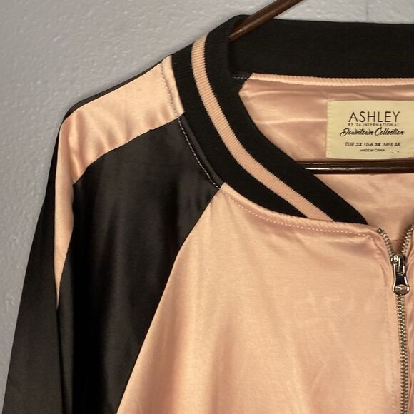 Ashley By 26 International Los Angeles State of Mind Pink & Black Bomber Size 3X - Picture 6 of 10